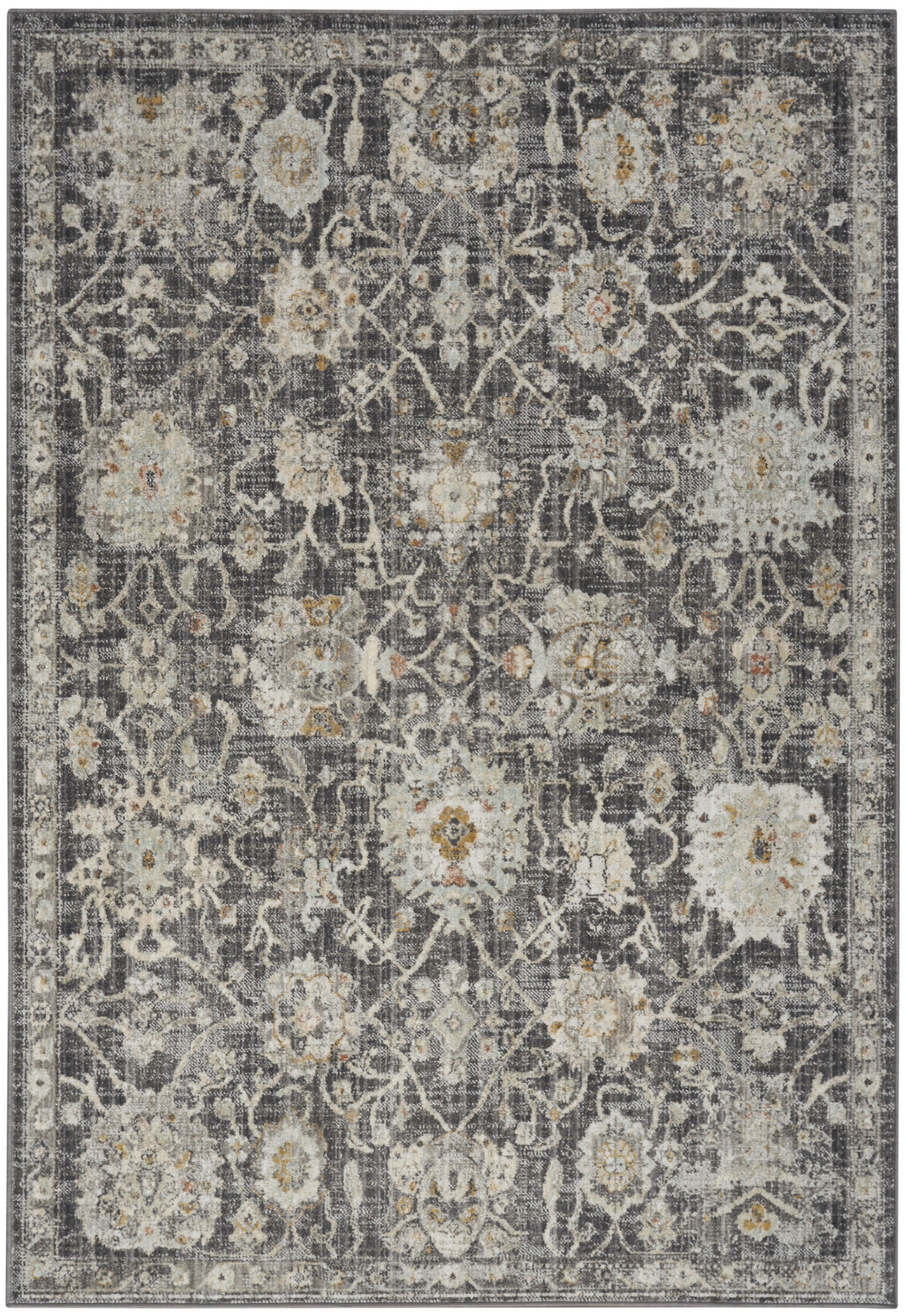 Nourison Oushak Home 5'5" x 7'3" Charcoal Vintage Indoor Rug
