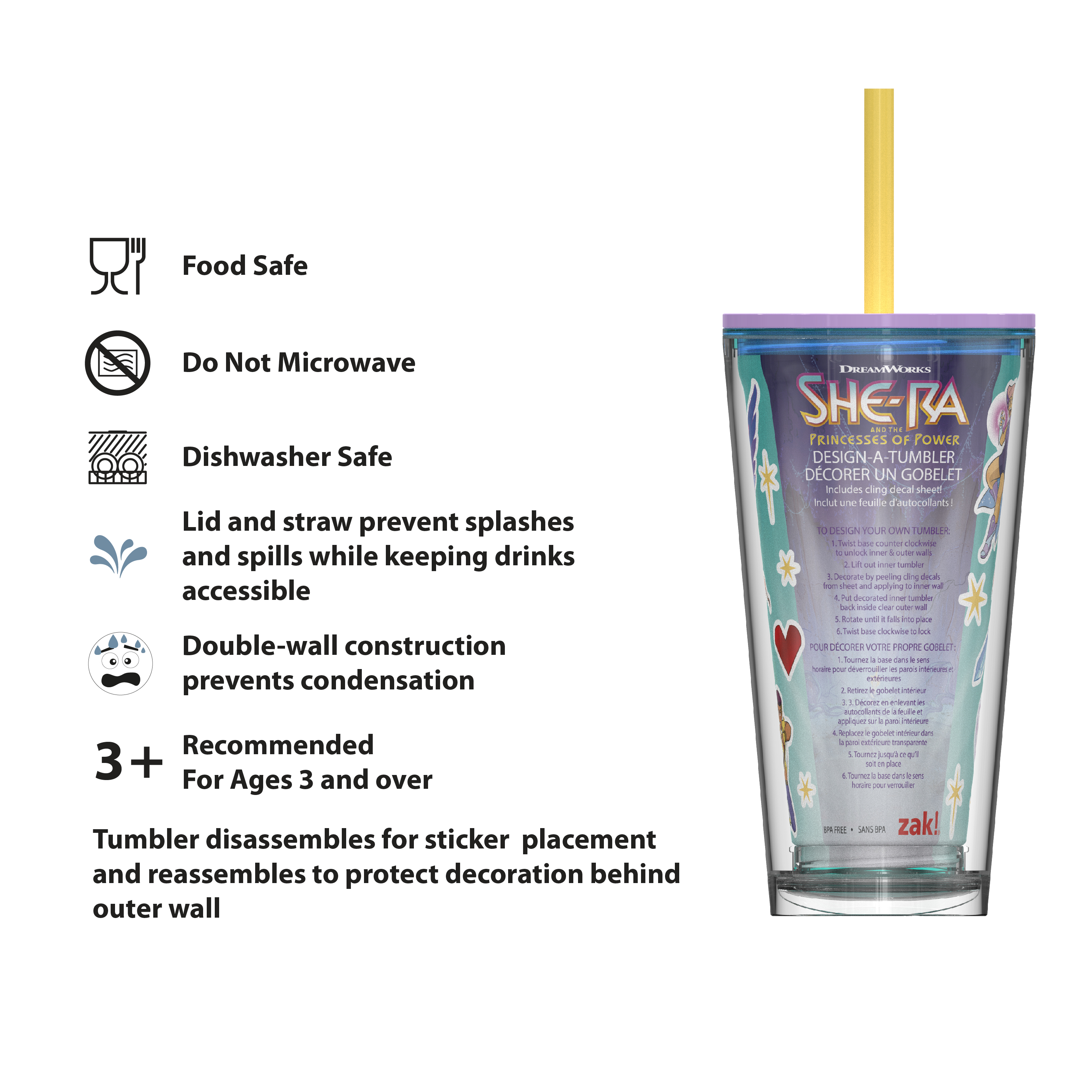 She-Ra 16 ounce Plastic Cup with Lid and Straw, Princess of Power slideshow image 8