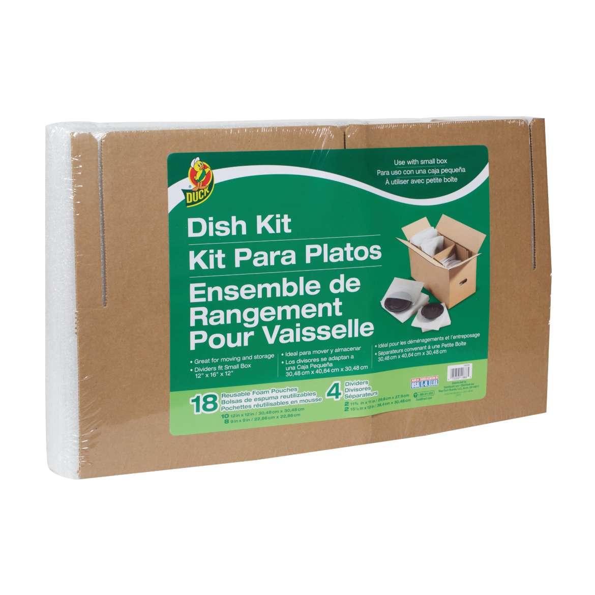 Duck® Brand Dish Kit, 18 Reusable Pouches and 4 Corrugate Dividers (Box Not Included) Image