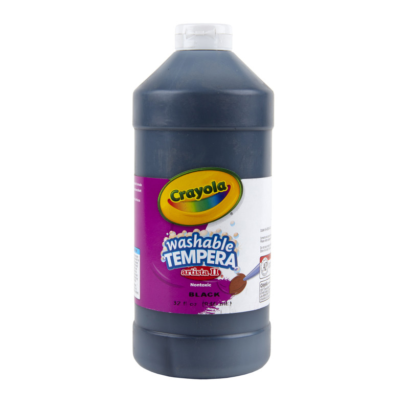 Artista II Washable Tempera Paint, 32 oz, Black