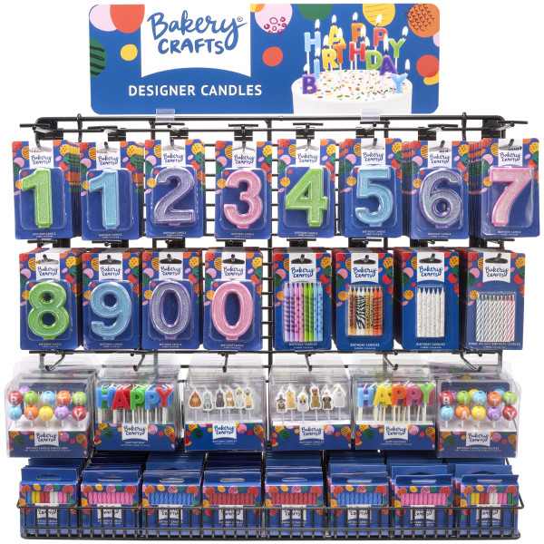 Large Glitter Numeral Assortment Candle Assortment (Rack Not Included)