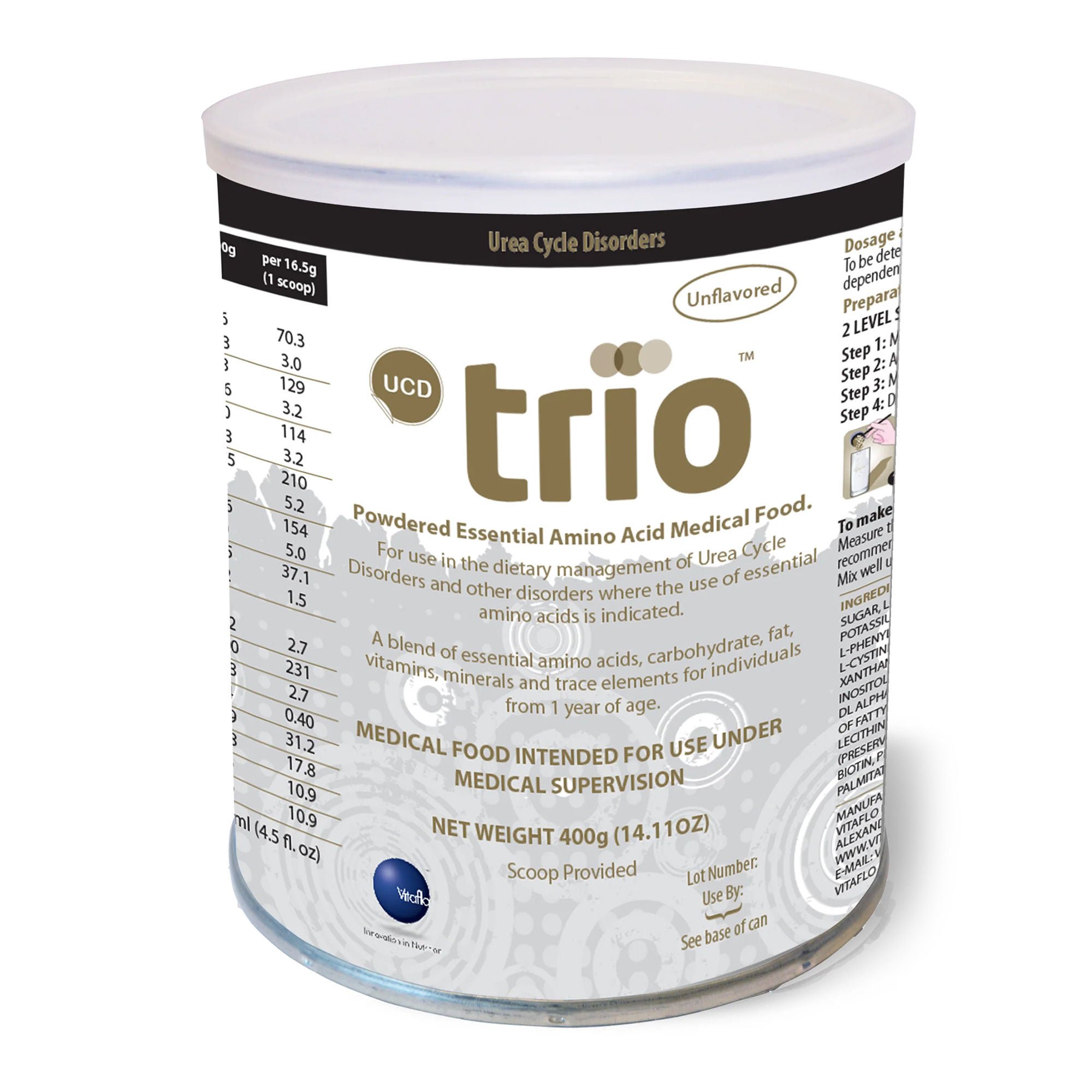 Vitaflo USA LLC SUPPLEMENT, POWDER UCD TRIO UNFLAVORED 400G (6/CS)