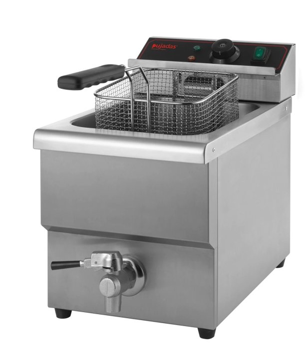 Countertop deep fryer 8 L 3250 W stainless steel with drain tap