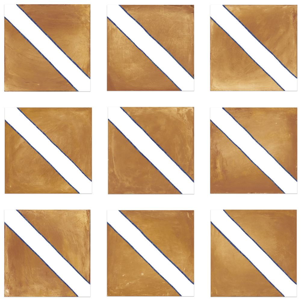 Sentier des Ocres Treillis Blue 7-7/8 in. x 7-7/8 in. Porcelain Floor and Wall Tile