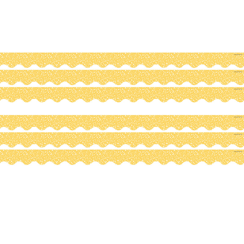 Composition Yellow Scalloped Border Trim, 35 Feet Per Pack, 6 Packs