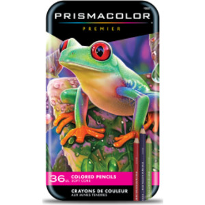 Premier Colored Pencils Tin, Soft Core, Assorted, 36 Count