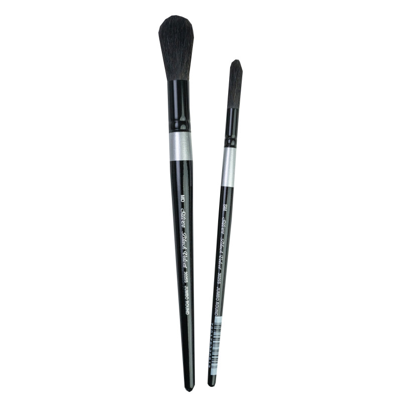 Black Velvet Jumbo Round Brushes, Set of 2