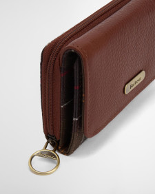 Portafoglio con patta in pelle Rosa Brown/Classic Tartan