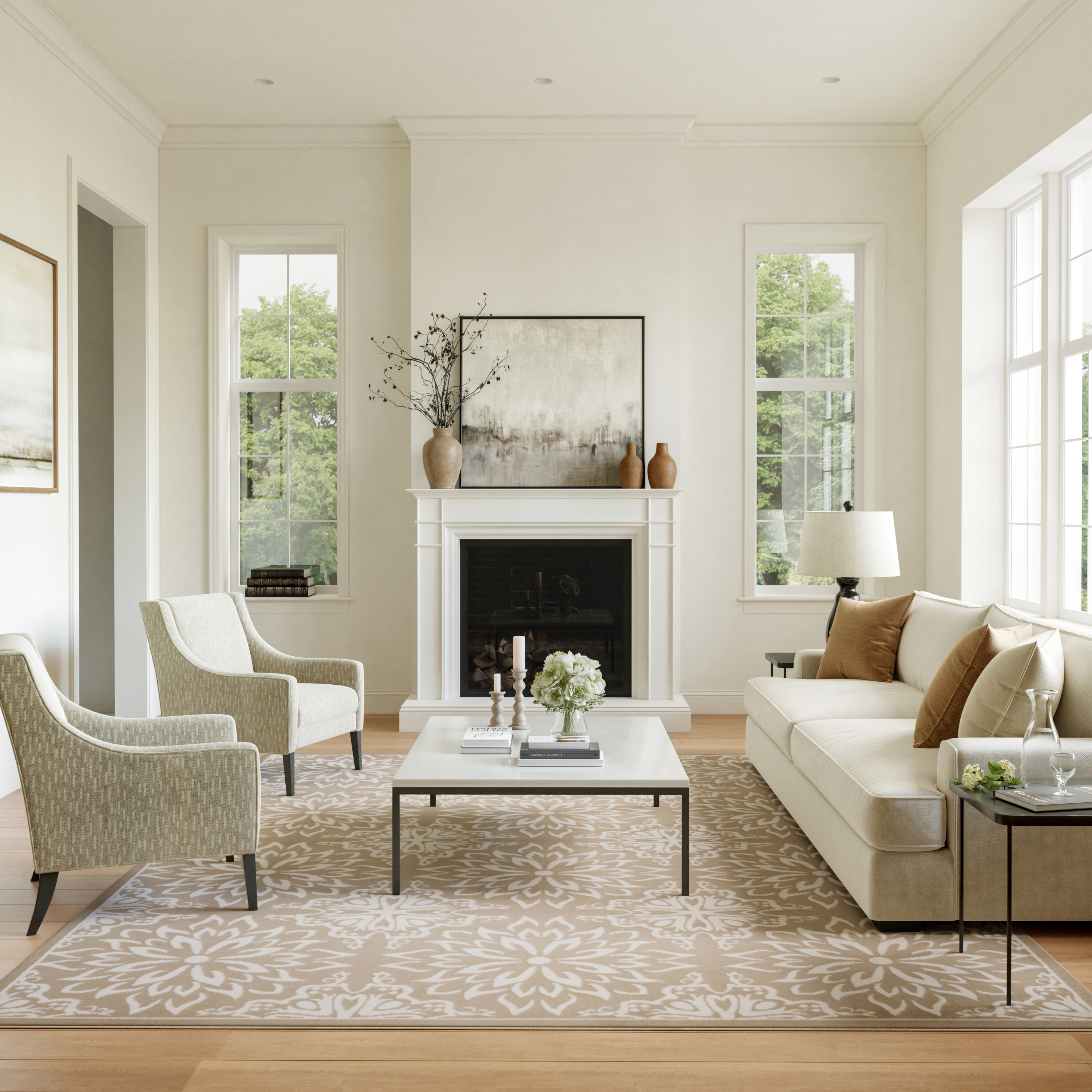 Nourison Jubilant 6' x 9' Taupe Farmhouse Indoor Rug