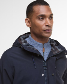 Hooded Lorden Waterproof Mac Navy