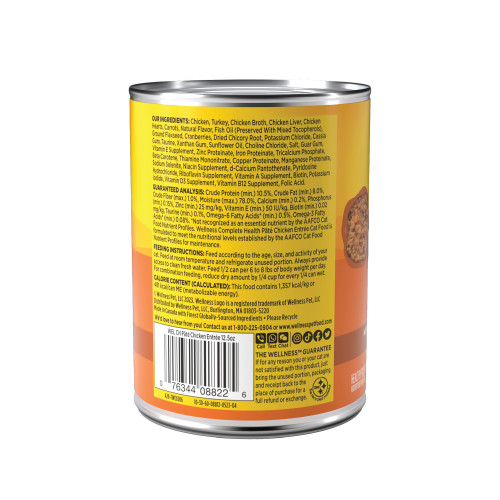 Wellness Complete Health Pate Chicken Entree back packaging