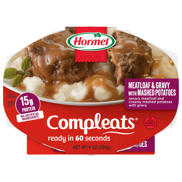 HORMEL(r) COMPLEATS(r) Meatloaf,  6/9oz. . C1C1 - Front Center In Package (Hi Res)