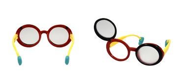 GOOD-LITE® Occluder Glasses Flip Up Style Opaque Green / Red / Yellow Plastic
