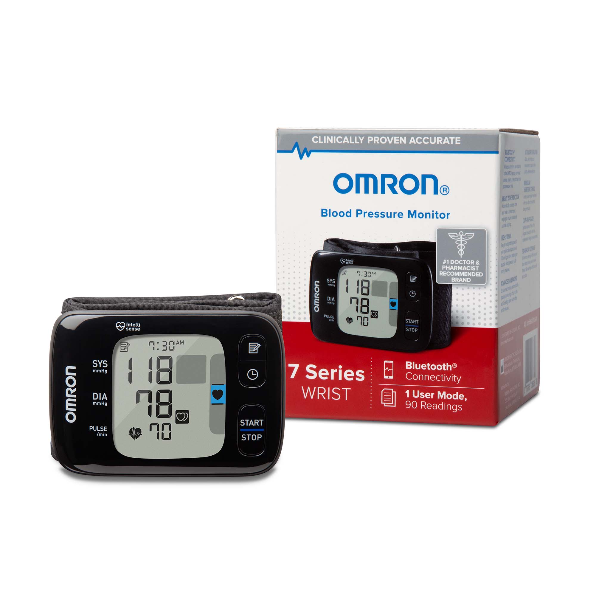 Digital Blood Pressure Monitor Omron® 7 Series® Adult Cuff Wrist Nylon Cuff 13 to 21.5 cm Wrist Circumference Mobile