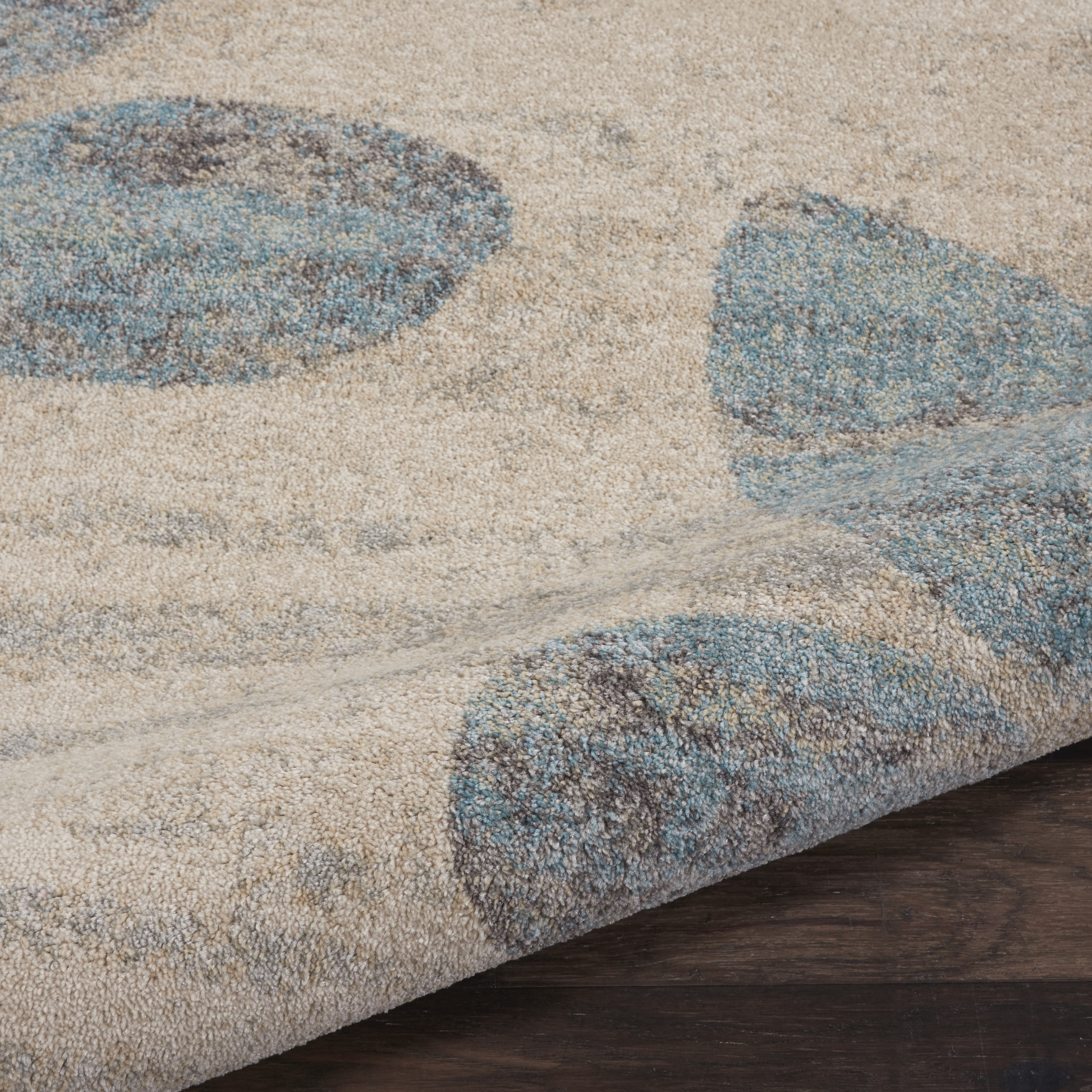 Nourison Tranquil 7' x 10' Ivory Light Blue Farmhouse Indoor Rug