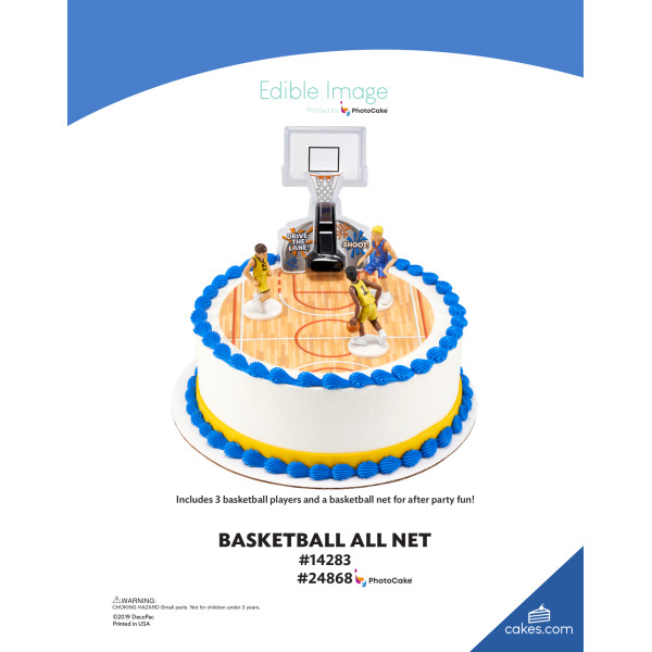 Basketball All Net The Magic of Cakes® PhotoCake® Enhanced Round Background Page