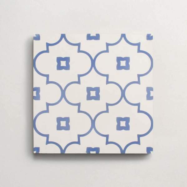 cement | moroccan 2 petite arabesque | white + nautical blue 