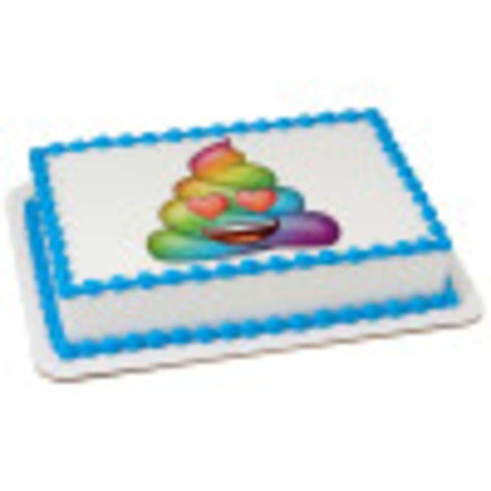 Order emoji™ Rainbow Love Poo Edible Image® by PhotoCake® Cake from