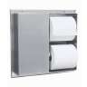 Bobrick, Partition-Mounted Dual-Sided, Standard Bath Tissue Dispenser, Stainless Steel