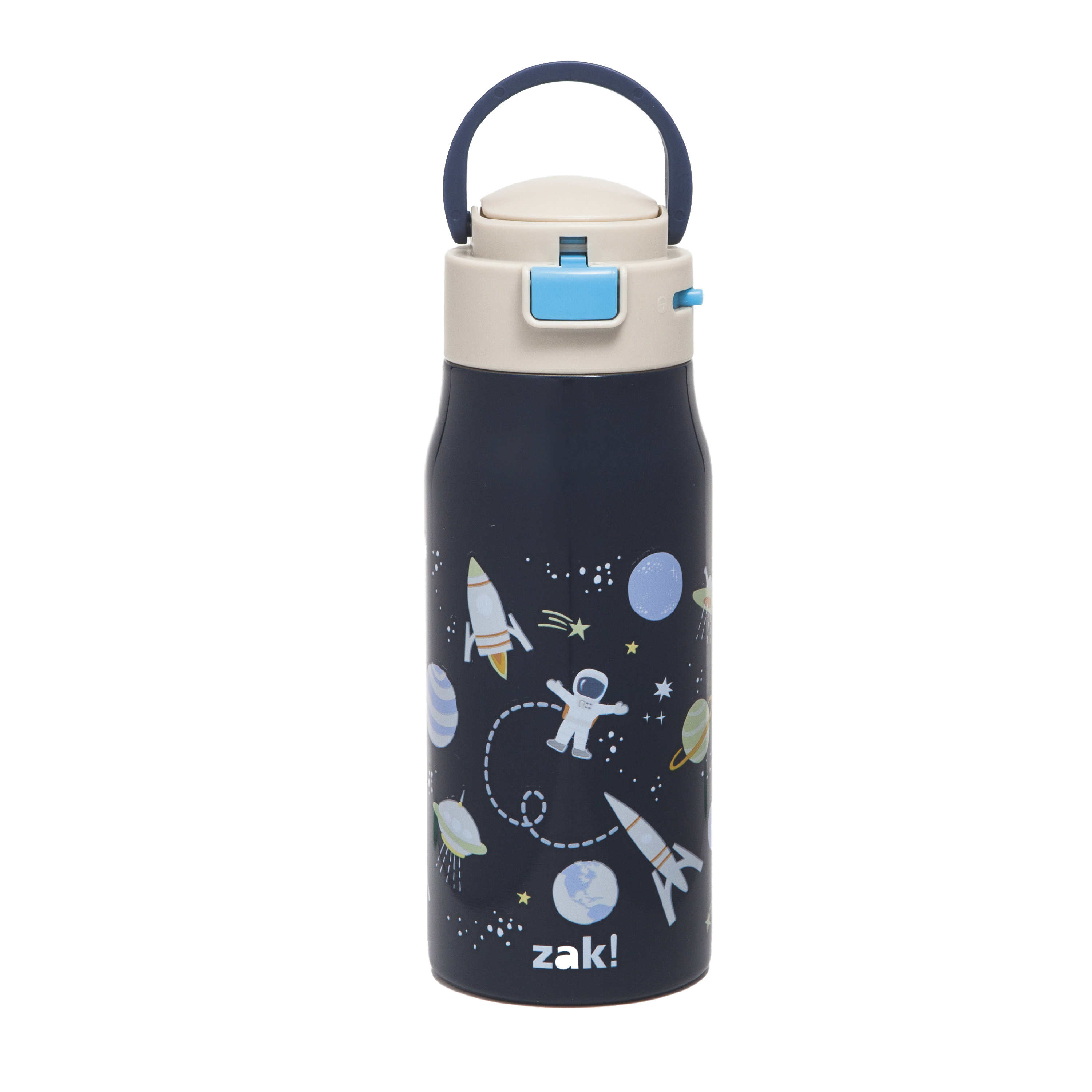 Zak Kids 13.5 ounce Mesa Double Wall Insulated Stainless Steel Water Bottle, Outer Space slideshow image 2