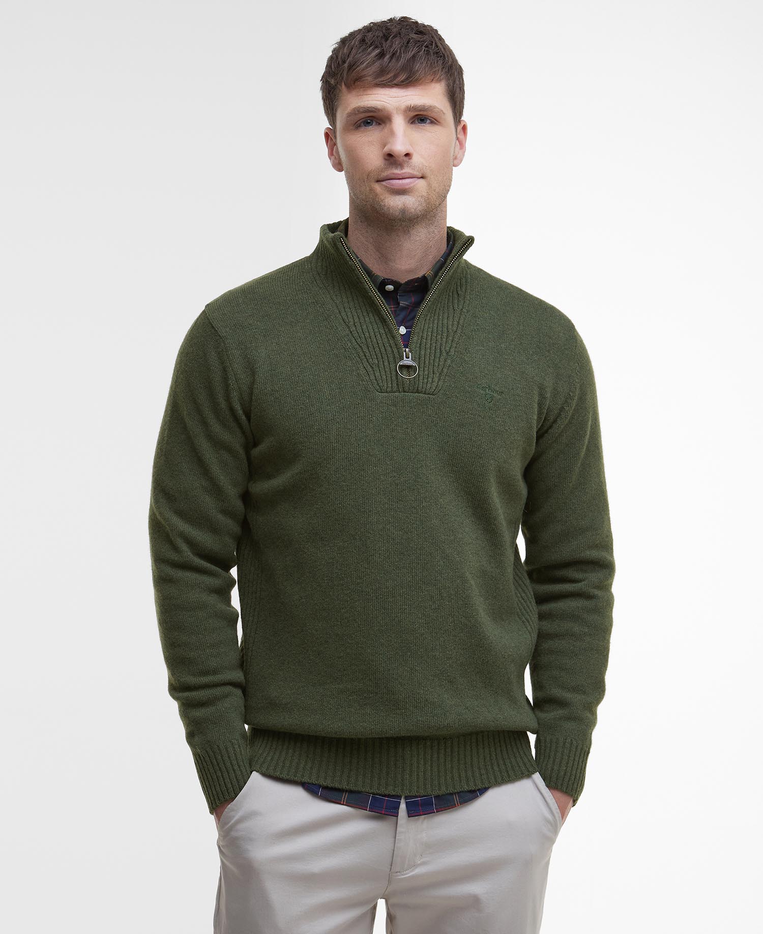 Maglione con mezza zip in lana d'agnello Essential image number 0