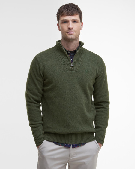 Maglione con mezza zip in lana d'agnello Essential
