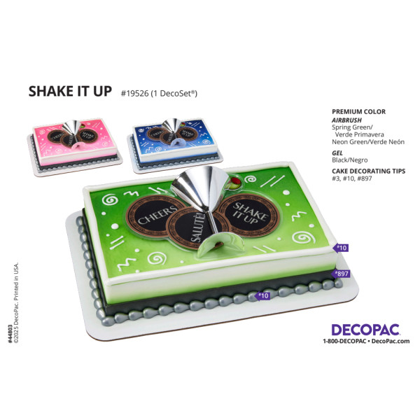 Shake it Up Cake Decorating Instruction Card
