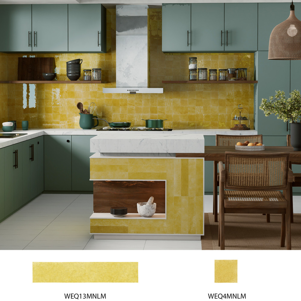 Menorca Lemon 2-1/2 in. x 12-7/8 in. Ceramic Wall Tile