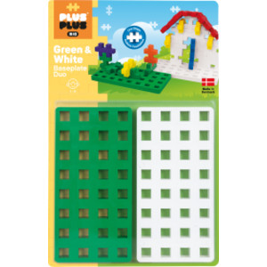 Building Blocks Big Baseplate Duo, Green & White, Pack of 2