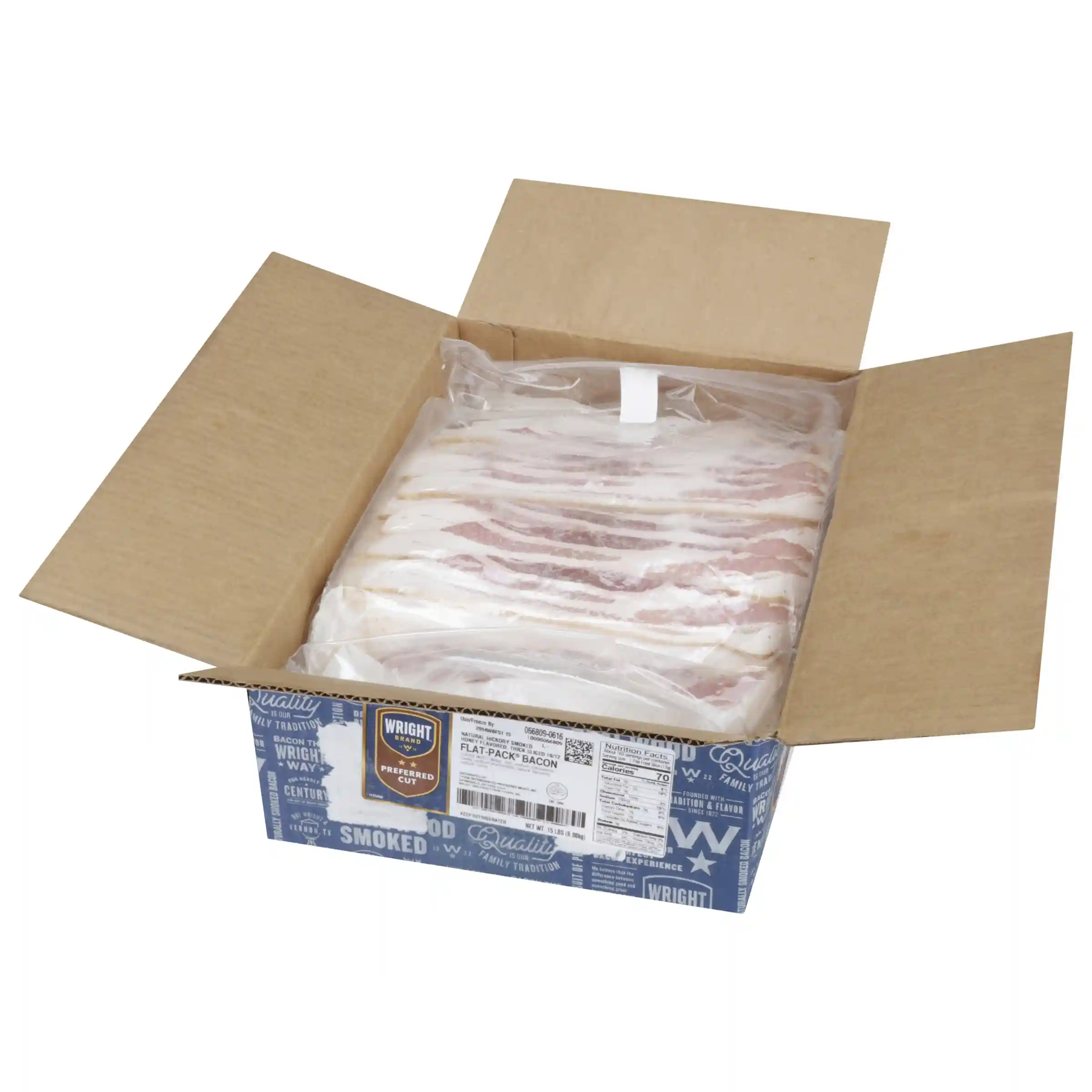 Wright® Brand Hickory Smoked Honey Thick Sliced Flat-Pack® Bacon 10/12_image_3