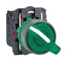 Illuminated selector switch Harmony XB5 green complete illum 2 pos stay put 120 VAC 1NO+1NC cp Gray