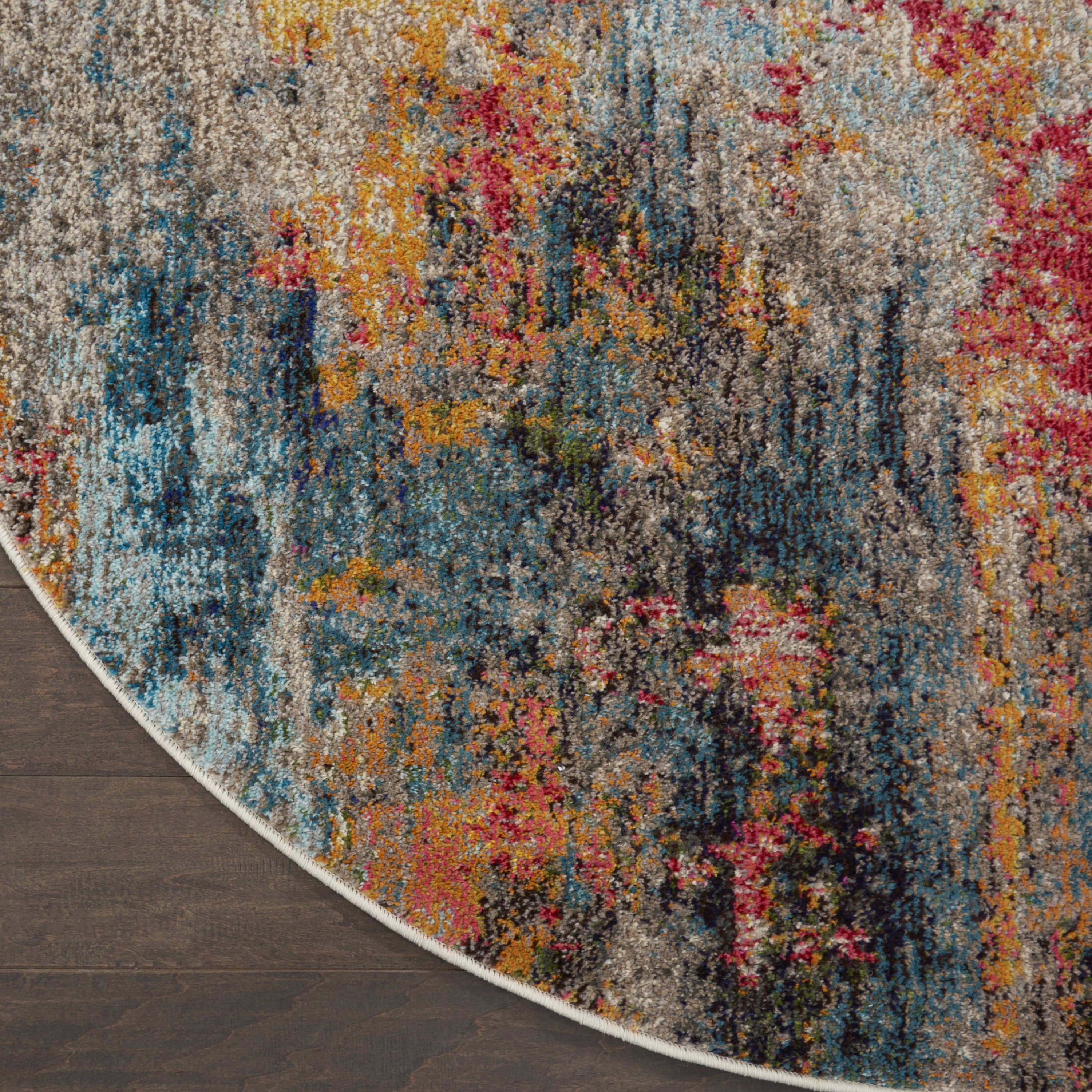 Nourison Celestial 5'3" x Round Multicolor Modern Indoor Rug