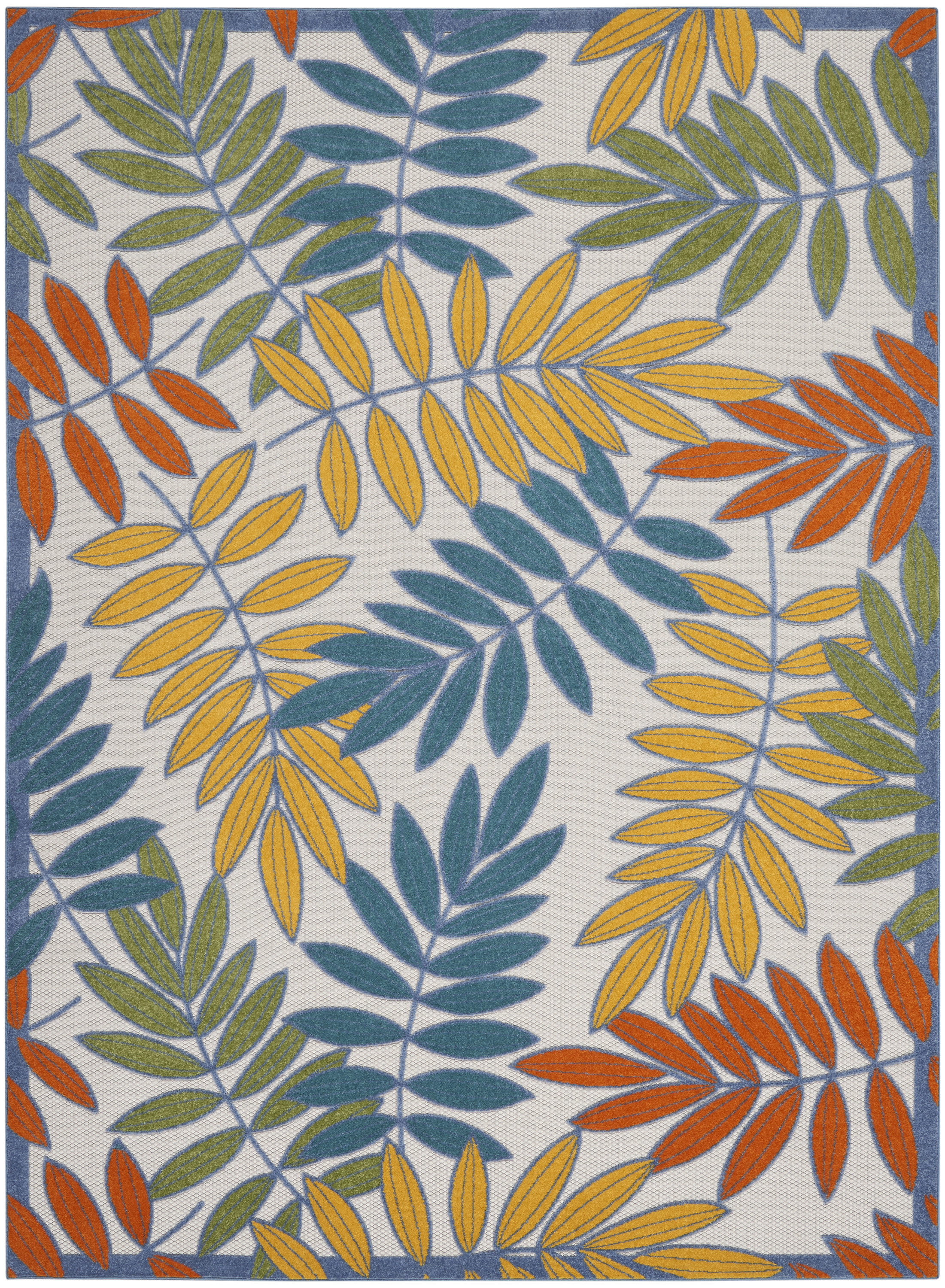 Nourison Aloha 7' x 10' Ivory Multicolor Tropical Rug