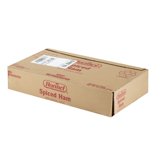 HORMEL(r) Spiced Ham with Natural Juices, D-Shaped, Bag, 4/5 lb . C1RA - Front Right Closed Case (Hi Res)