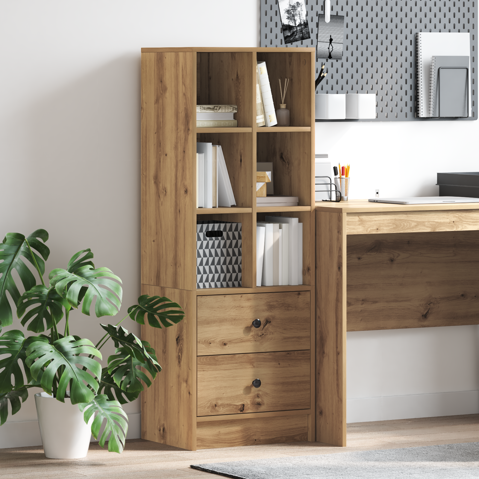 vidaXL Highboard mit Schubladen Artisan-Eiche 45,5 x 34 x 127 cm – Bild 3