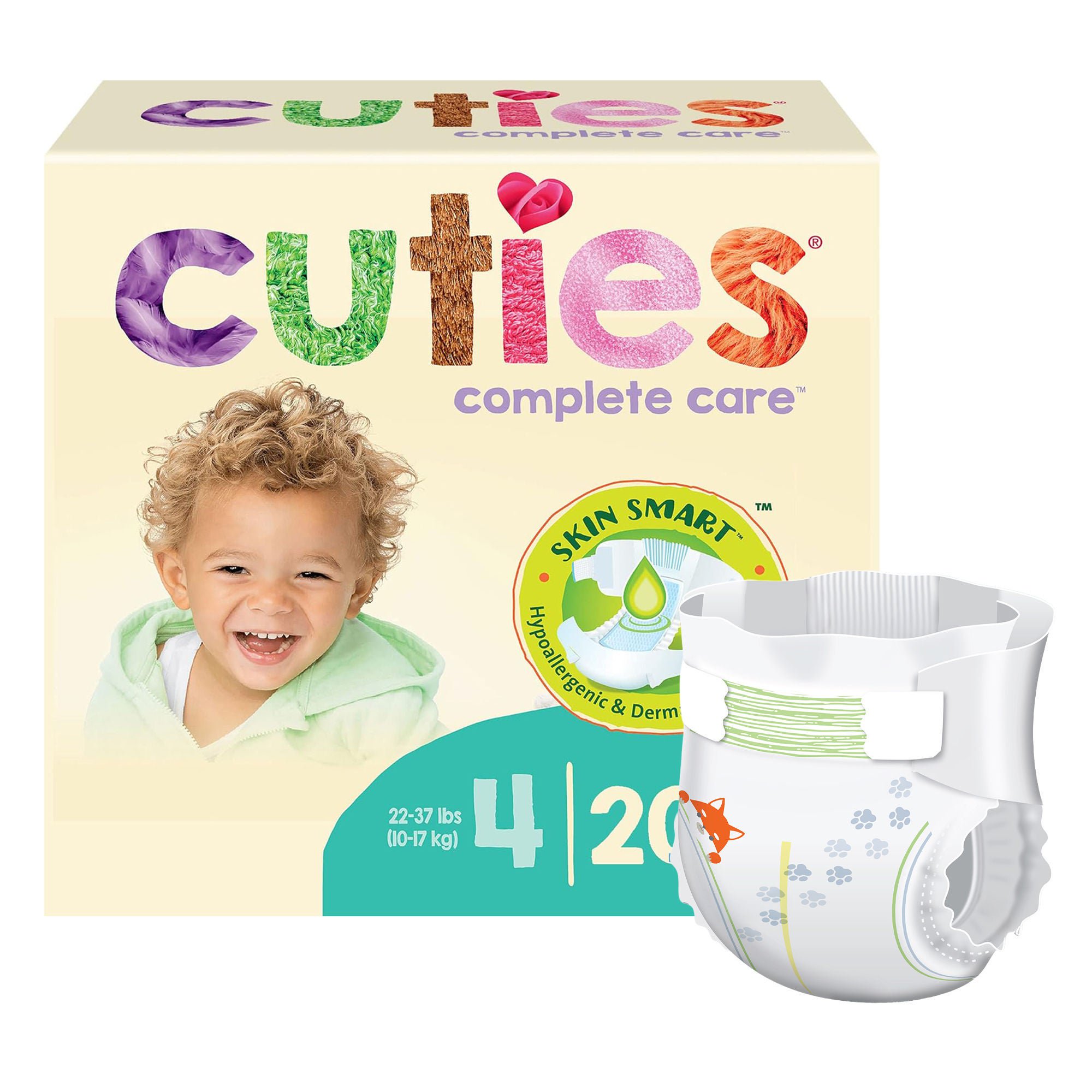 Cuties® Complete Care Diapers for Toddlers, 22 – 37 lbs.