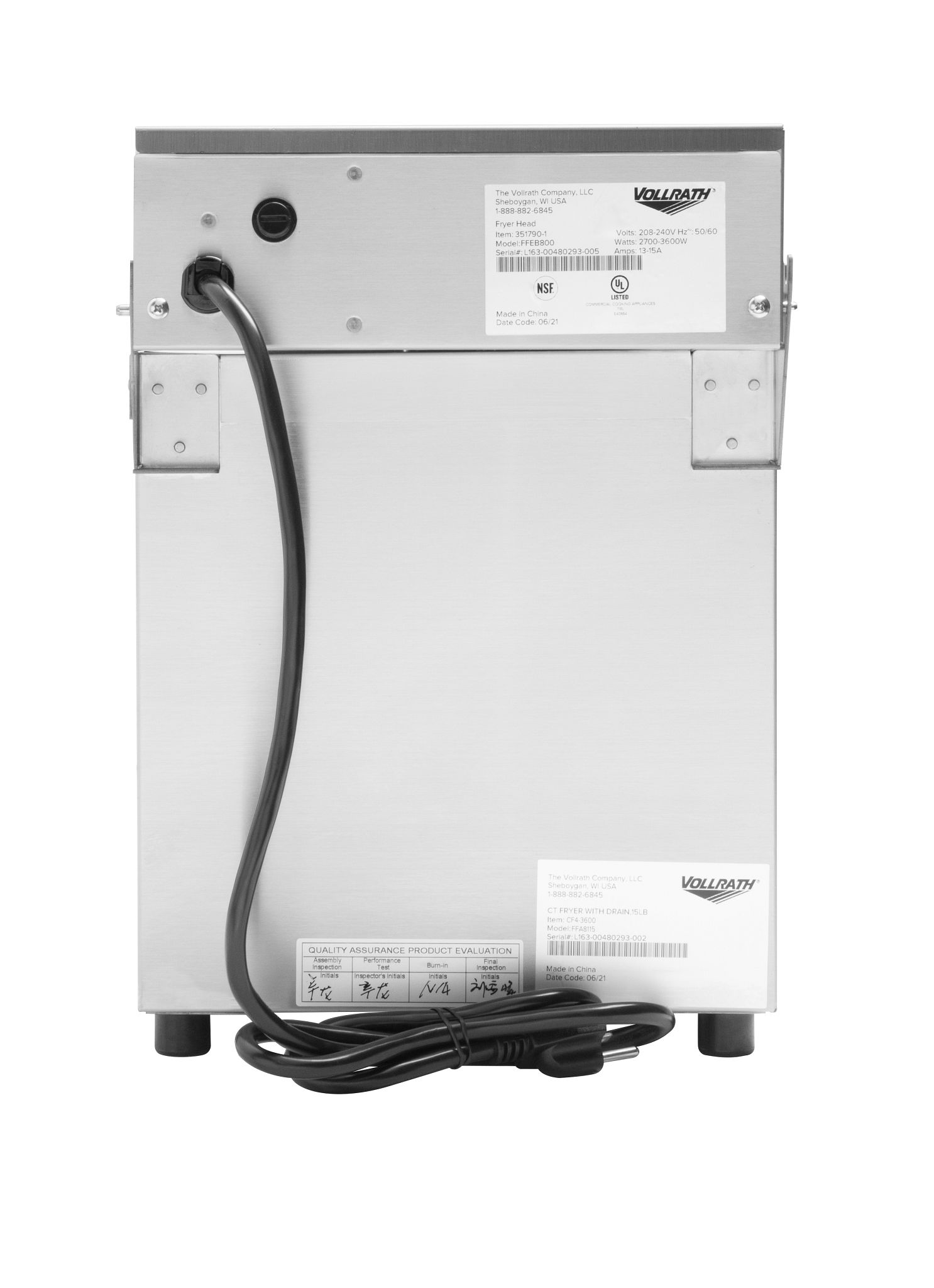 208280Volt 15 lb. mediumduty countertop fryer with drain