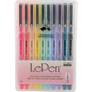 LePen&reg; Micro-Fine Point Pen, Pastel, 10 Colors