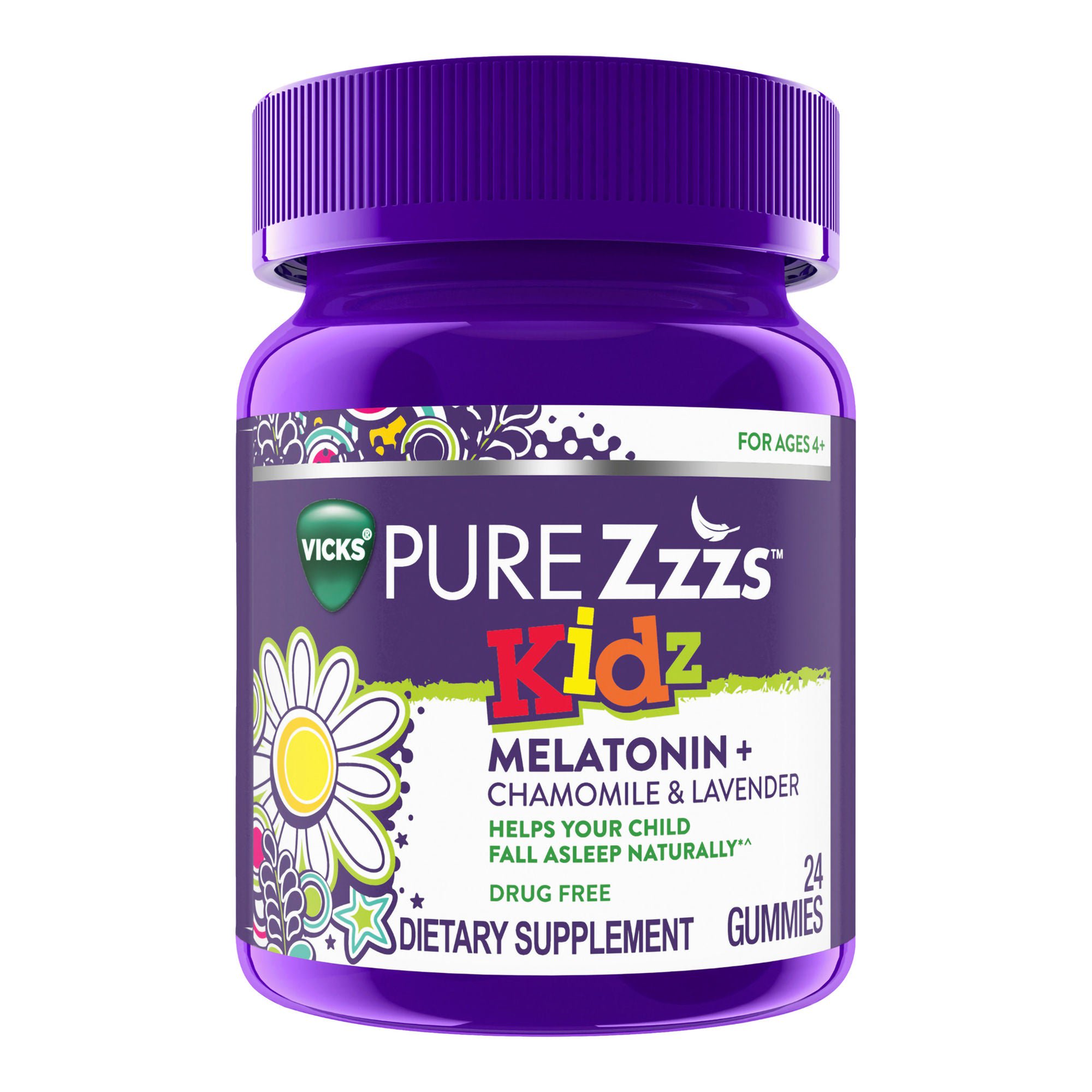 Vicks Pure Zzzs Kidz Gummies, Natural Berry Flavor