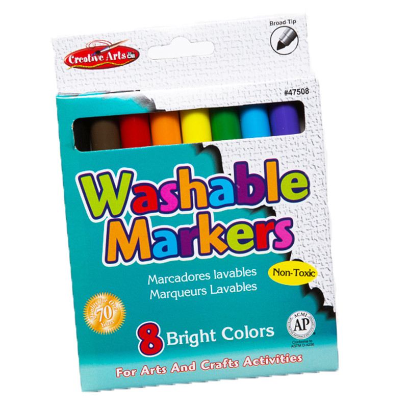 Creative+Arts%E2%84%A2+Washable+Markers+Broad+Tip%2C+Assorted+Colors%2C+Pack+of+8