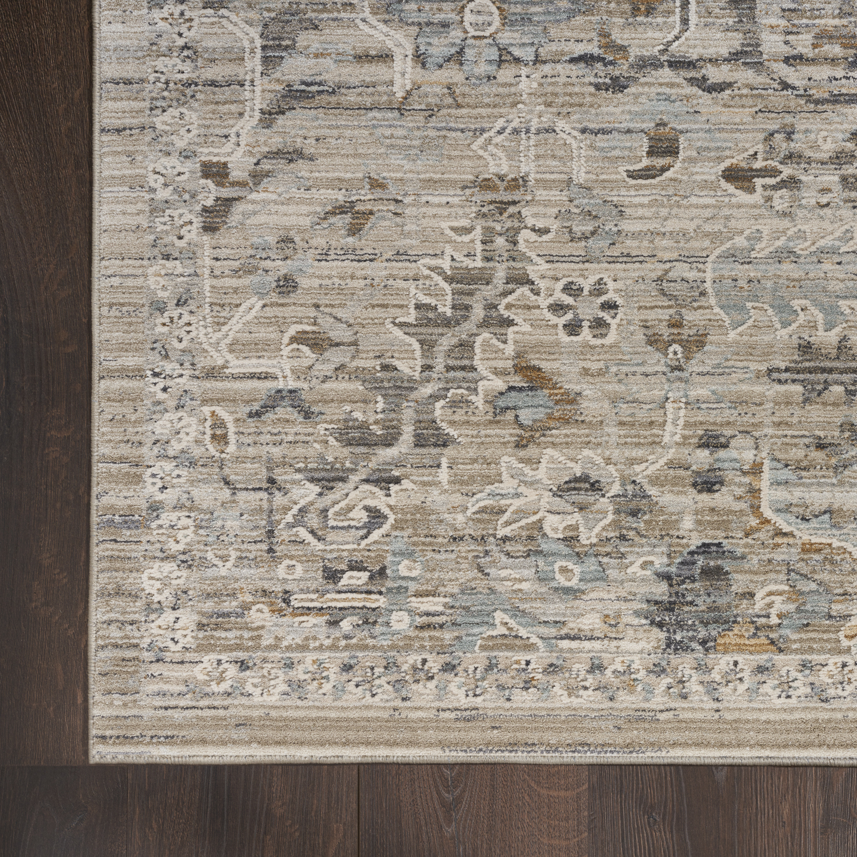 Nourison Lynx 2'3" x 10' Ivory Taupe Vintage Indoor Rug