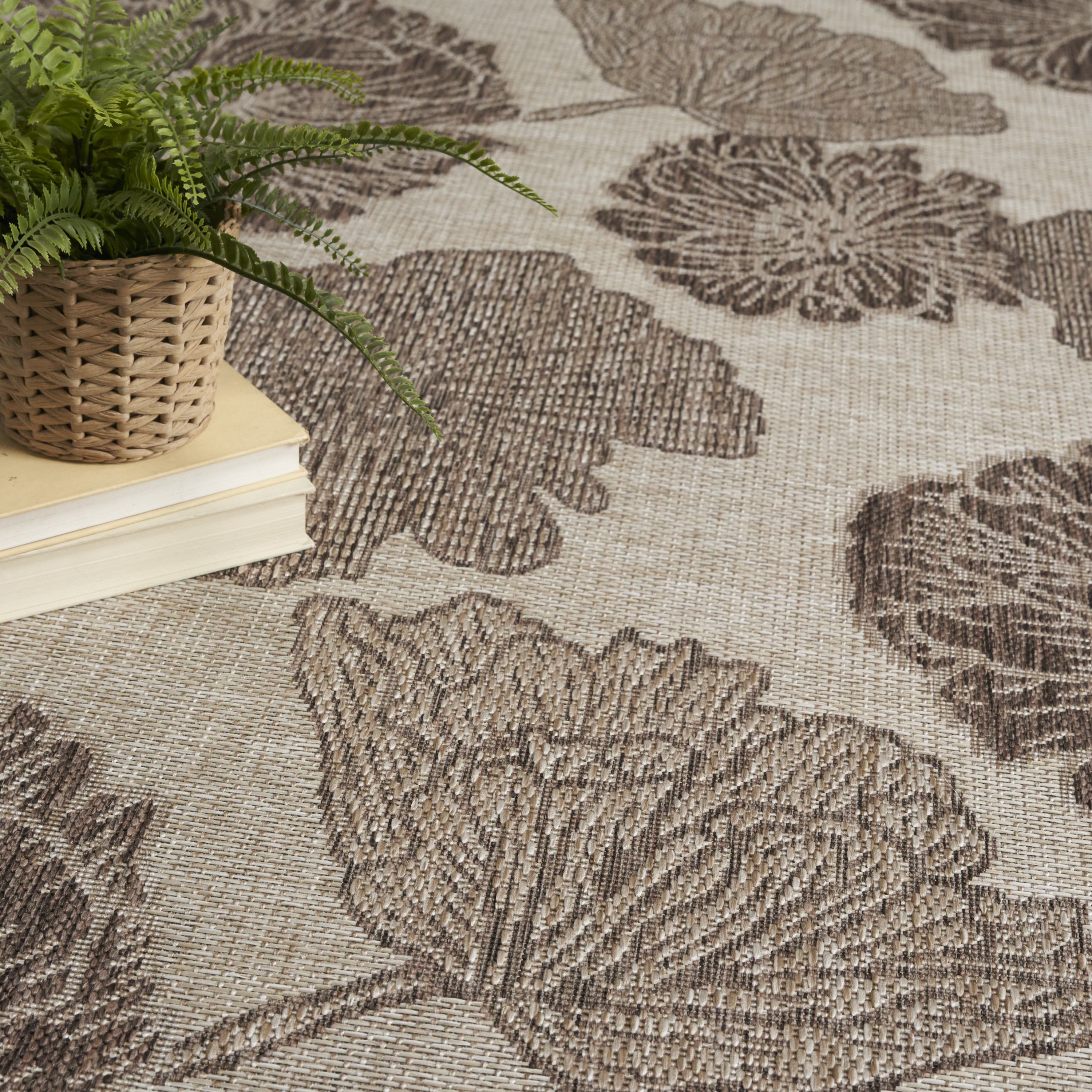 Nourison Garden Oasis 9' x 12' Natural Tropical Rug