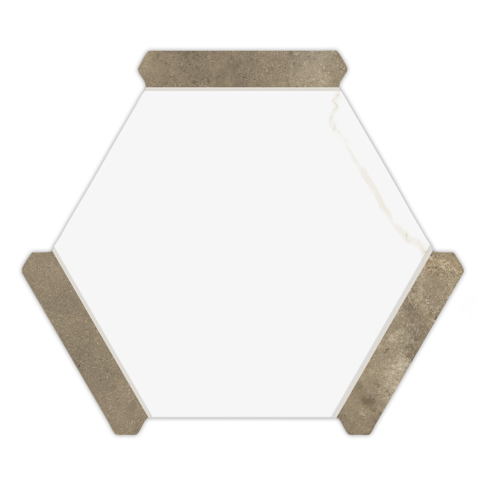 Marcotto Panal Calacatta Gold with Terra Picket 8-5/8 in. x 9-7/8 in. Porcelain Floor and Wall Tile