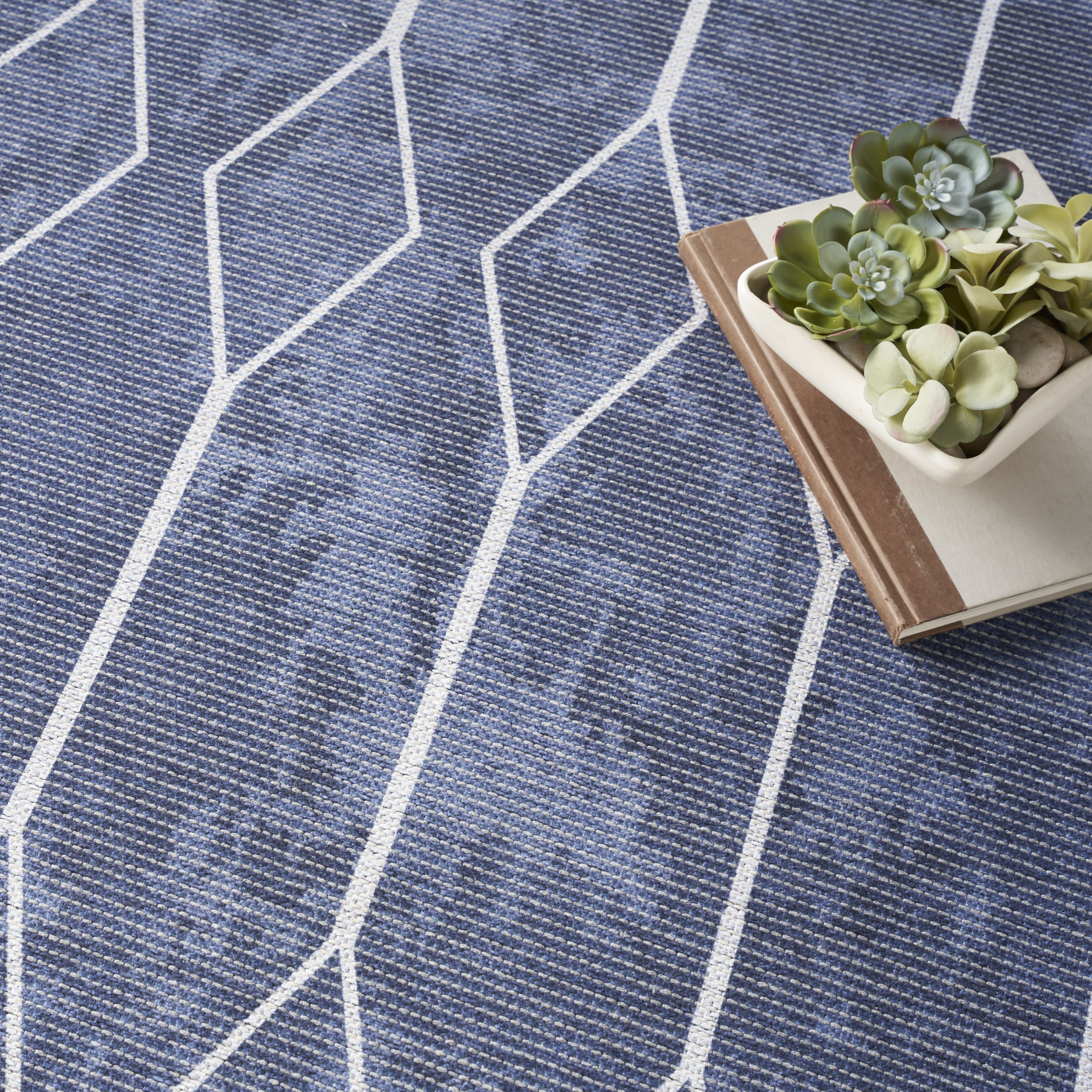 Nourison New Concept Washables 9'2" x 12' Navy Modern Indoor Rug