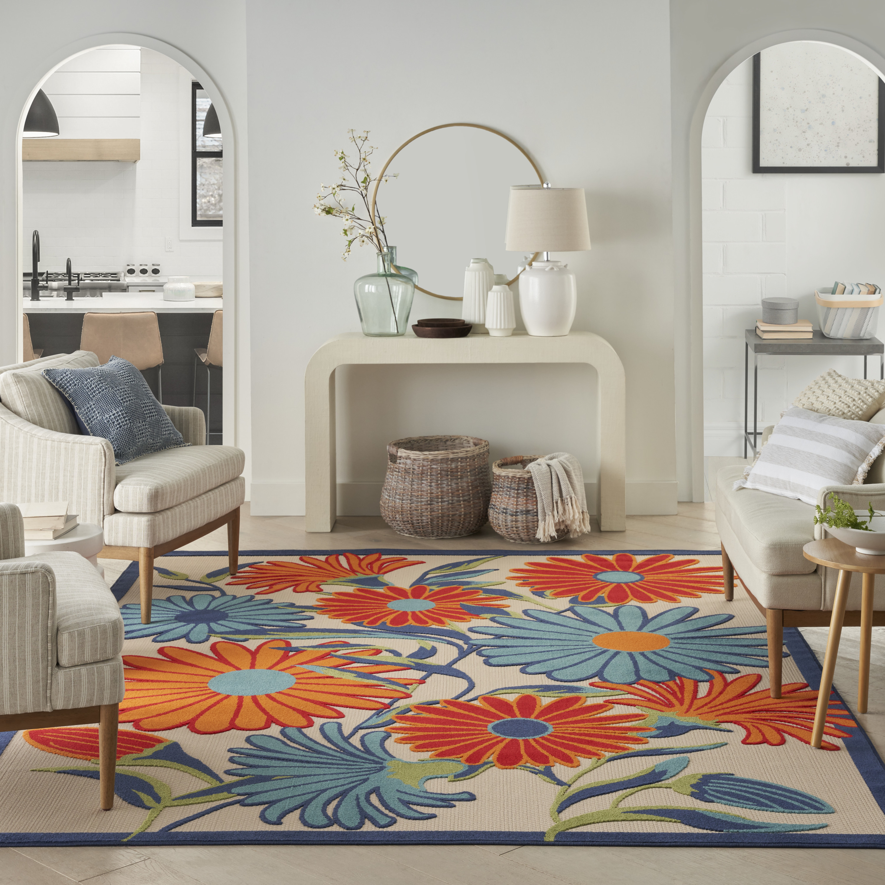 Nourison Aloha 6' x 9' Multicolor Contemporary Rug
