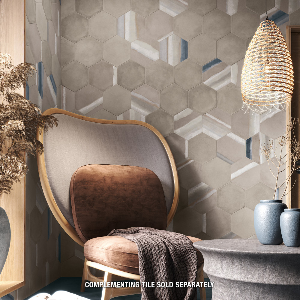 Matter Hex Taupe 7-7/8 in. x 9 in. Porcelain Floor and Wall Tile