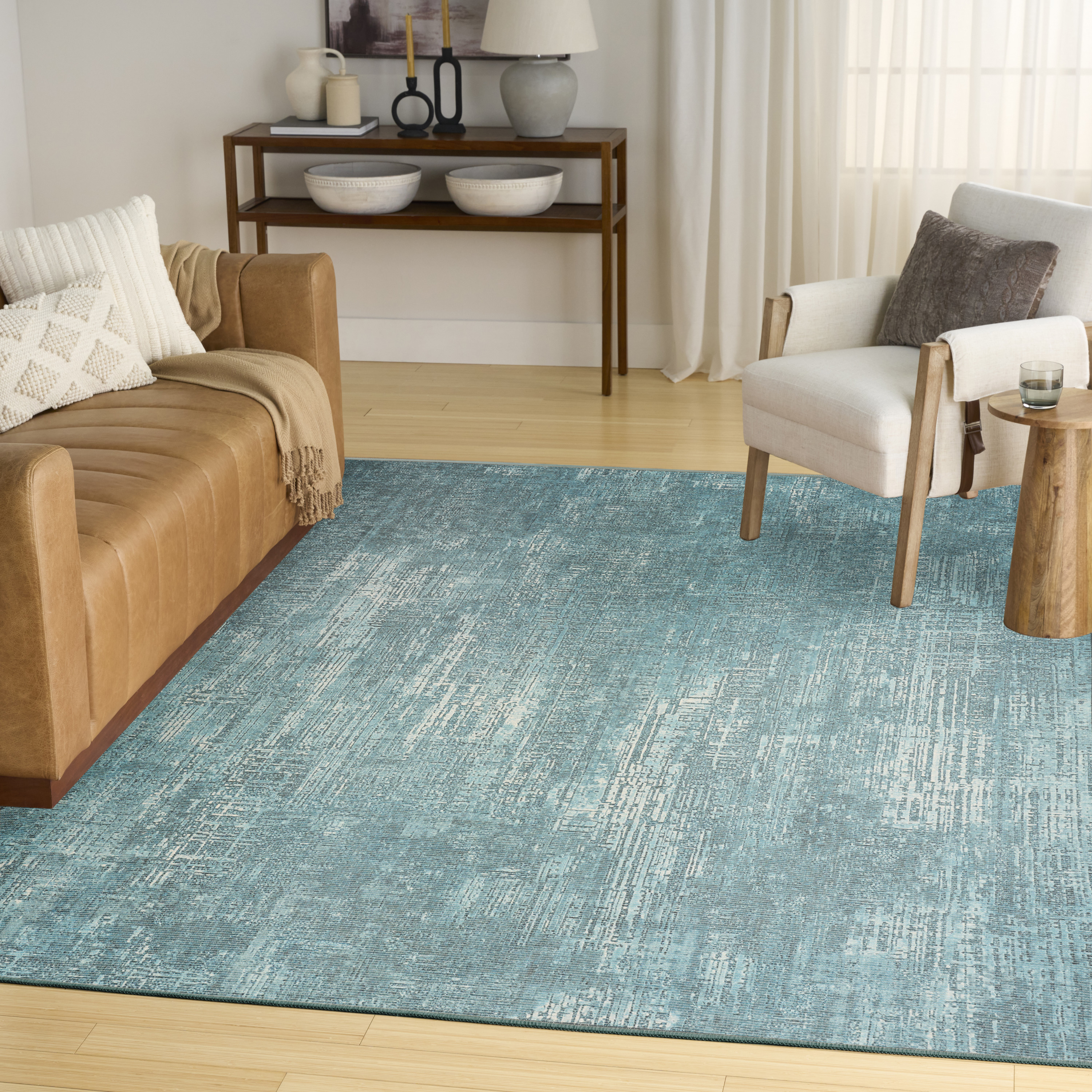 Nourison Botanical Washables 5' x 7' Green Modern Indoor Rug