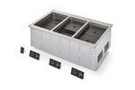 Three-well 120-volt modular drop-in dry induction hot well
