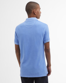 Washed-Out Sports Polo Shirt Sky