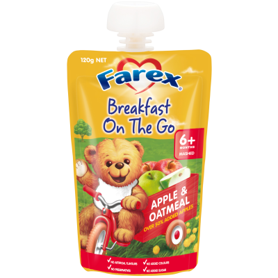  Farex® Breakfast On The Go Apple & Oatmeal 6+ Months 120g 